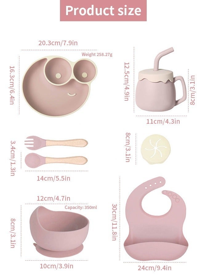 Soft Touch 7 Pcs Baby Feeding Set Silicone Toddler Self Feeding Set Toddler Led Weaning Utensils Set - Image 4